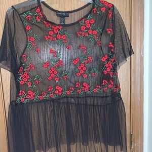 Sheer Floral Blouse